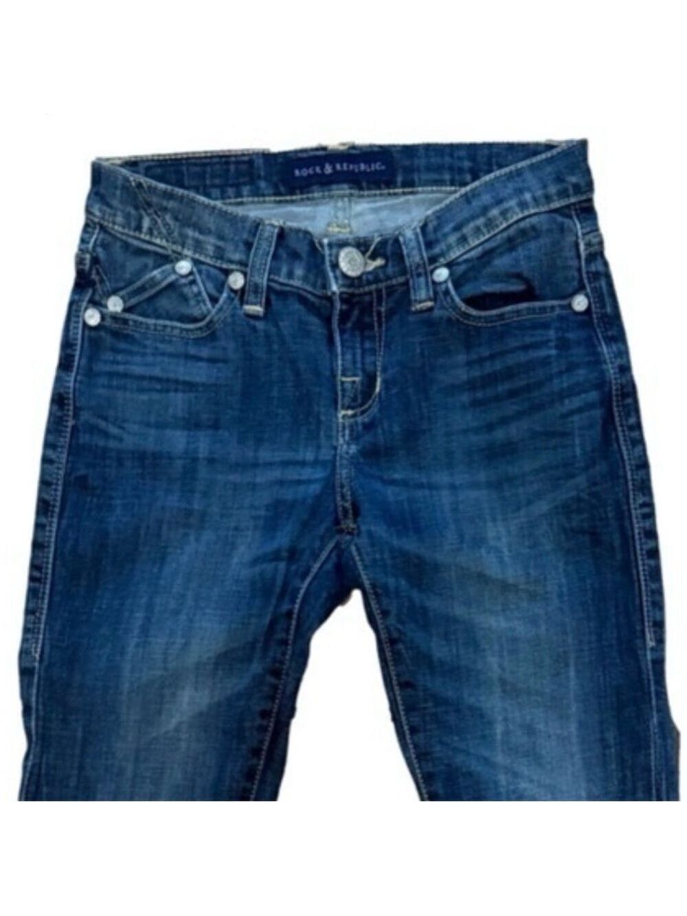 🎸🔥 ROCK & REPUBLIC Berlin Skinny Jeans | Low Rise | Size 0 - Picture 2 of 14